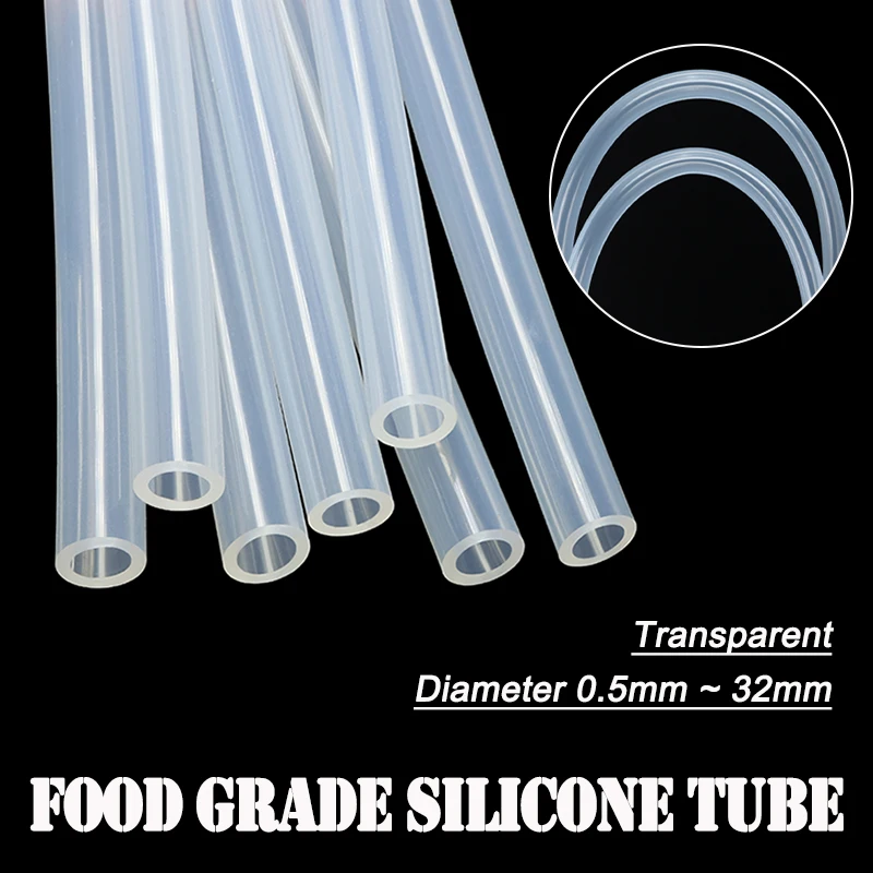 3/5m Transparent Food Grade Silicone Tube Diameter 0.5 1 2 4 5 6 7 8 9 10 11 12 14 16 18 20 32mm Flexible Silicone Rubber Hose