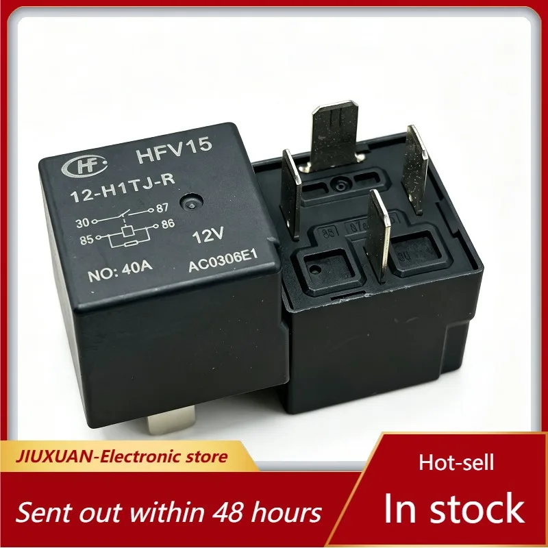 HFV15‑12‑H1TJ‑R Automotive Relay DC12V 4Pin 40A Car Power Relay With Diode Vehicle Electrical Replacement Spare Parts
