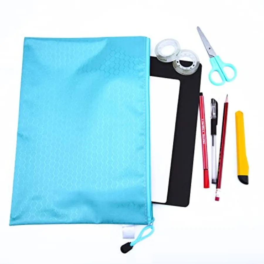 أكياس ملفات بسحاب مقاس A4، 8 ألوان، حقيبة تنظيم مجلد حفظ المستندات بسحاب، 13 × 9.4 Ihes