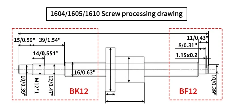 Hochpräzise Kugelumlaufspindel DFU3210 SFS3220 SFY3232 SFE3232 SFU3210 Länge 100-1150 mm mit Kugelmutter CNC-Getriebeteile – Detail 24