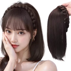 Ocelot Natural Synthetic Top Of The Head Replacement Block With Fishbone Braids Women's Top Of The Head Hair Extension