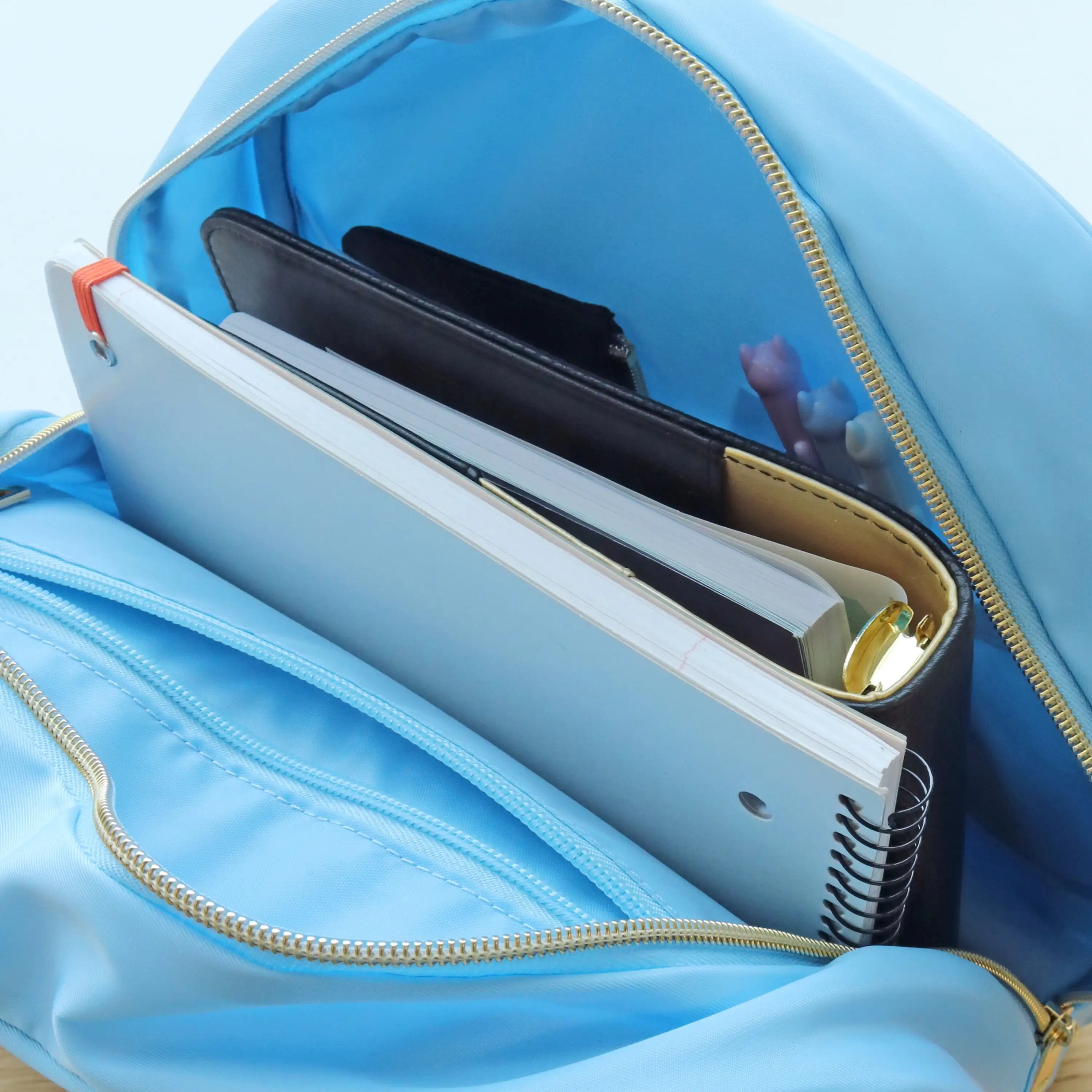 حقيبة ظهر من النايلون، حقيبة كتب سفر قابلة للتخصيص للحرف اليدوية والمدرسة والاستخدام اليومي، باللون الأزرق