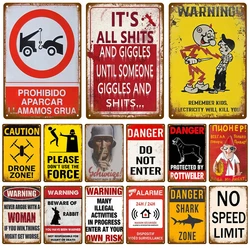 Metal Sign For Bar Pub Garage Cafe Club Man Cave Home Wall Decor Mural Plate Art Caution Tin Sign Warning Vintage Metal Plaque