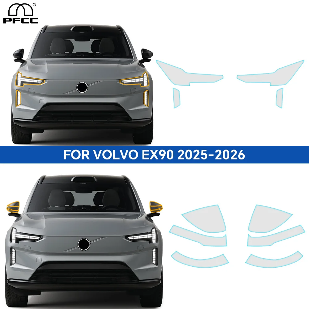 PFCC For Volvo EX90 2025-2026 Precut Headlight Rearview Film Car Bra Clear PPF TPU 8.5mil Anti Scratch Paint Protection Film