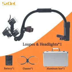 New 2.5X/3.5X Wireless Dual Light Head Mounted Binocular Magnifying Glasses Suitable For Dental And Oral Surgery