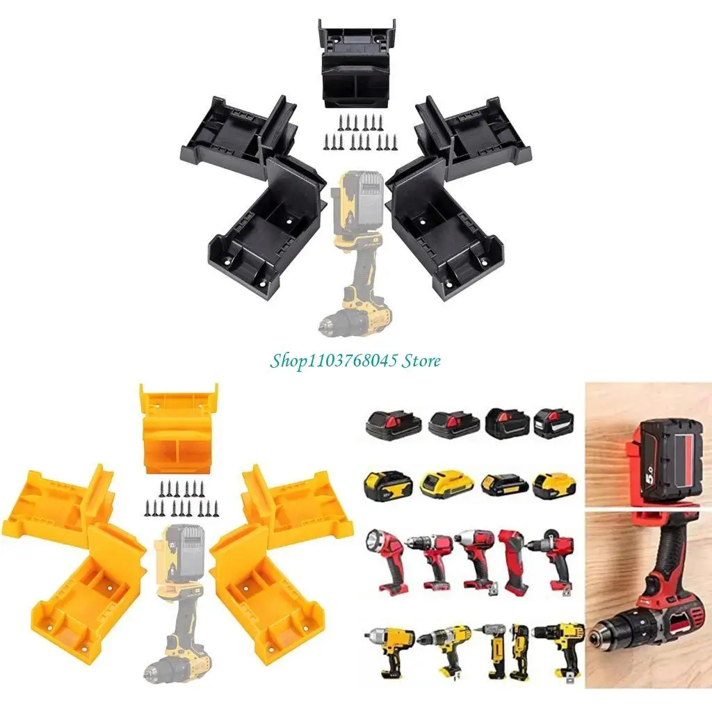 

R53F 5Pcs 18V/20V Battery Wall Mount Holder Battery Base Bracket Storage Fixing