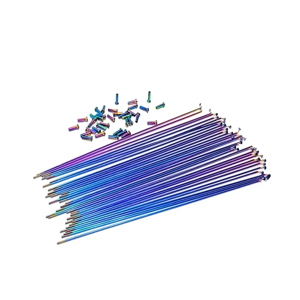 36PCS Bike Spokes With Nipples Rainbow Aluminum Alloy Bicycles Spokes Wires Bike Repair Replacement Tool Hot Sale Replacemence