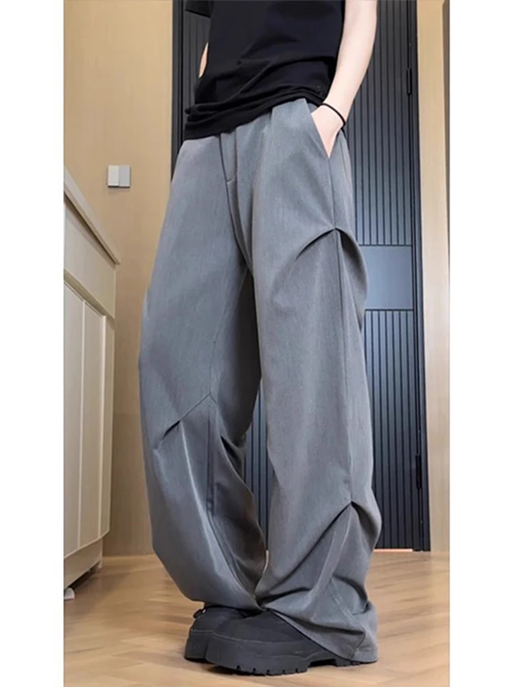 

Мужские повседневные брюки с широкими штанинами в американском уличном стиле, прямые брюки-карго в стиле милитари, свободный крой, эластичные.