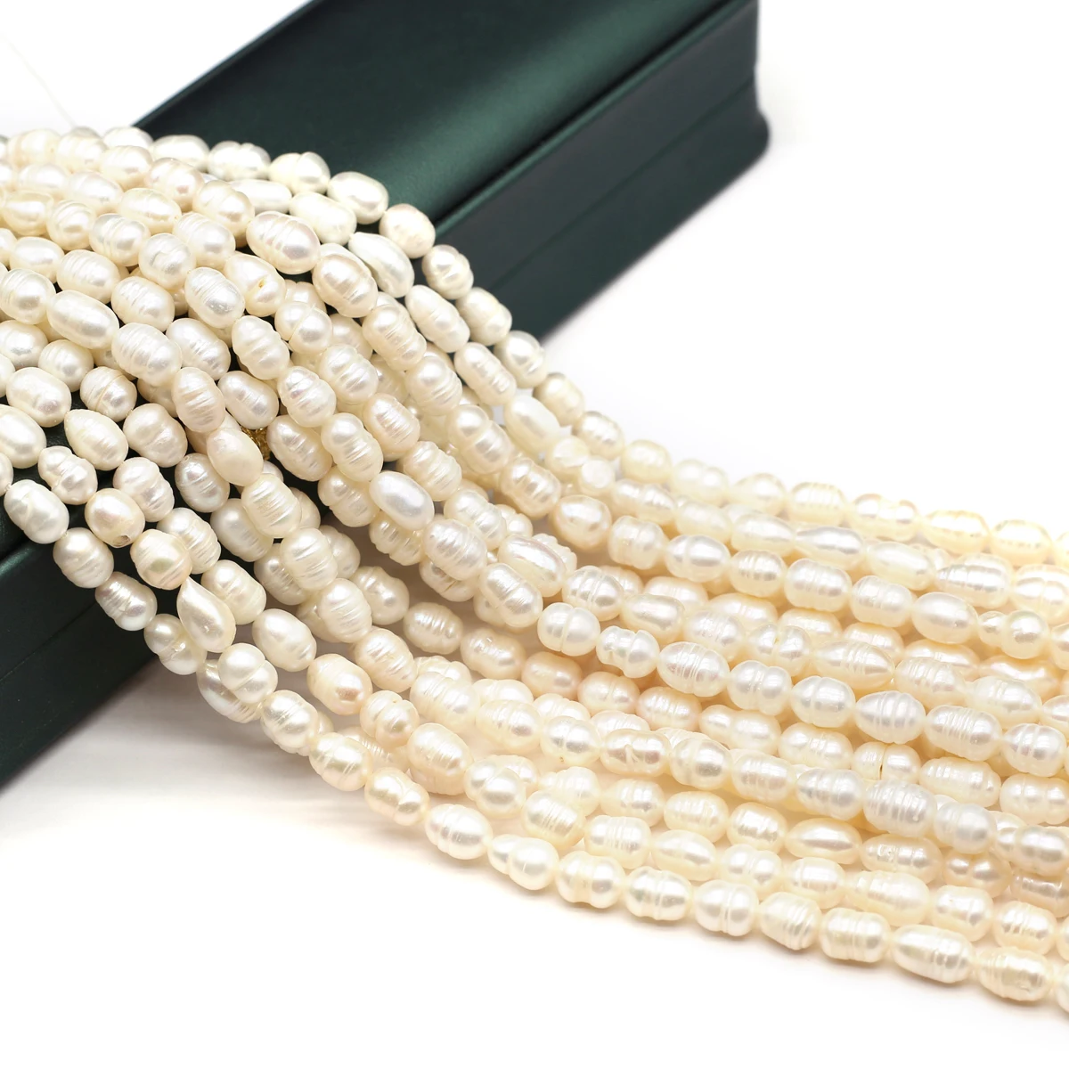 

Natural Freshwater 100%Pearl Rice Shape White Pearls Loose Beaded For Jewelry Making DIY Bracelet Necklace Accessories