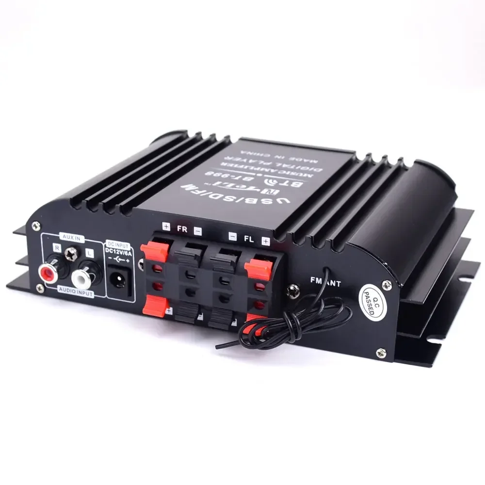 Amplifier Bluetooth, HIFI 4 saluran Audio Digital Sound Amp FM Radio MP3 mendukung USB SD RCA 12V3-5A sistem Audio rumah DC 12V