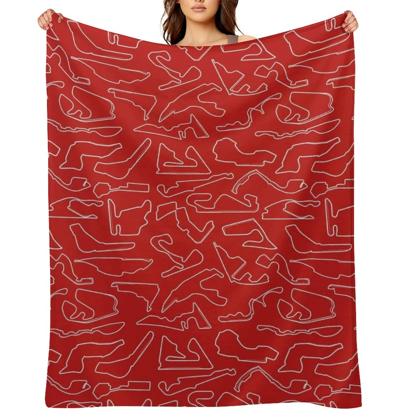 

2022 Circuits Pattern (Red BG) Throw Blanket Retros Blankets For Sofas Vintage Flannels Blankets