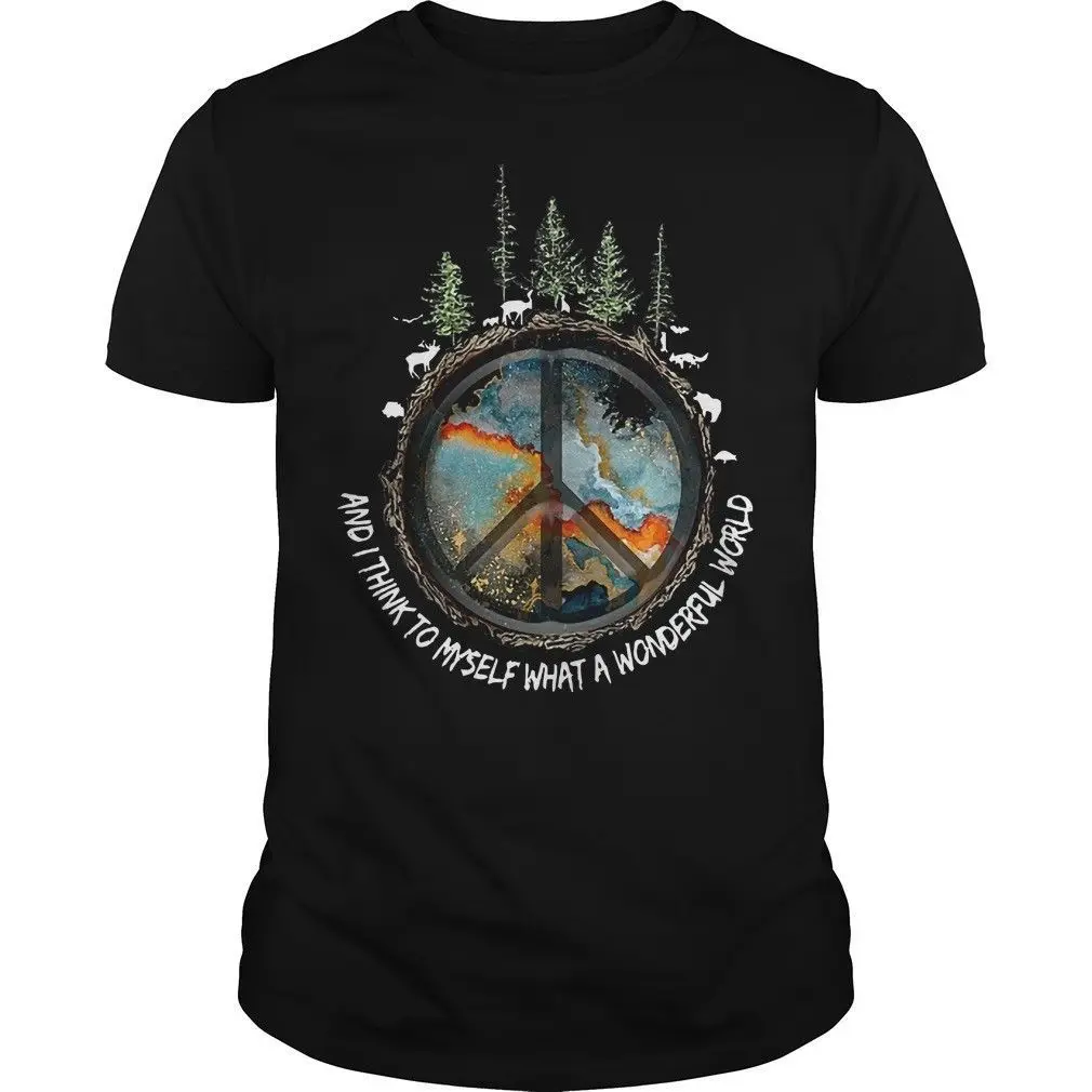 

The Earth and I Think To Myself What A Wonderful World TShirt Cotton Men