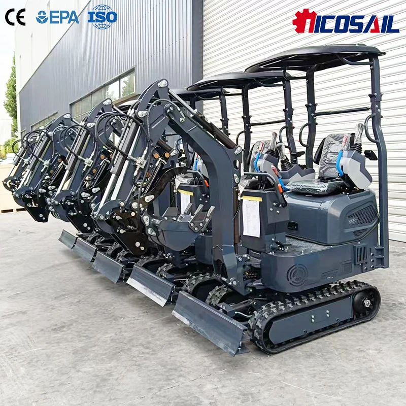 New 1.2 Ton Mini Excavator Hydraulic Crawler Micro Digger for Landscaping Farm and Home Construction Projects