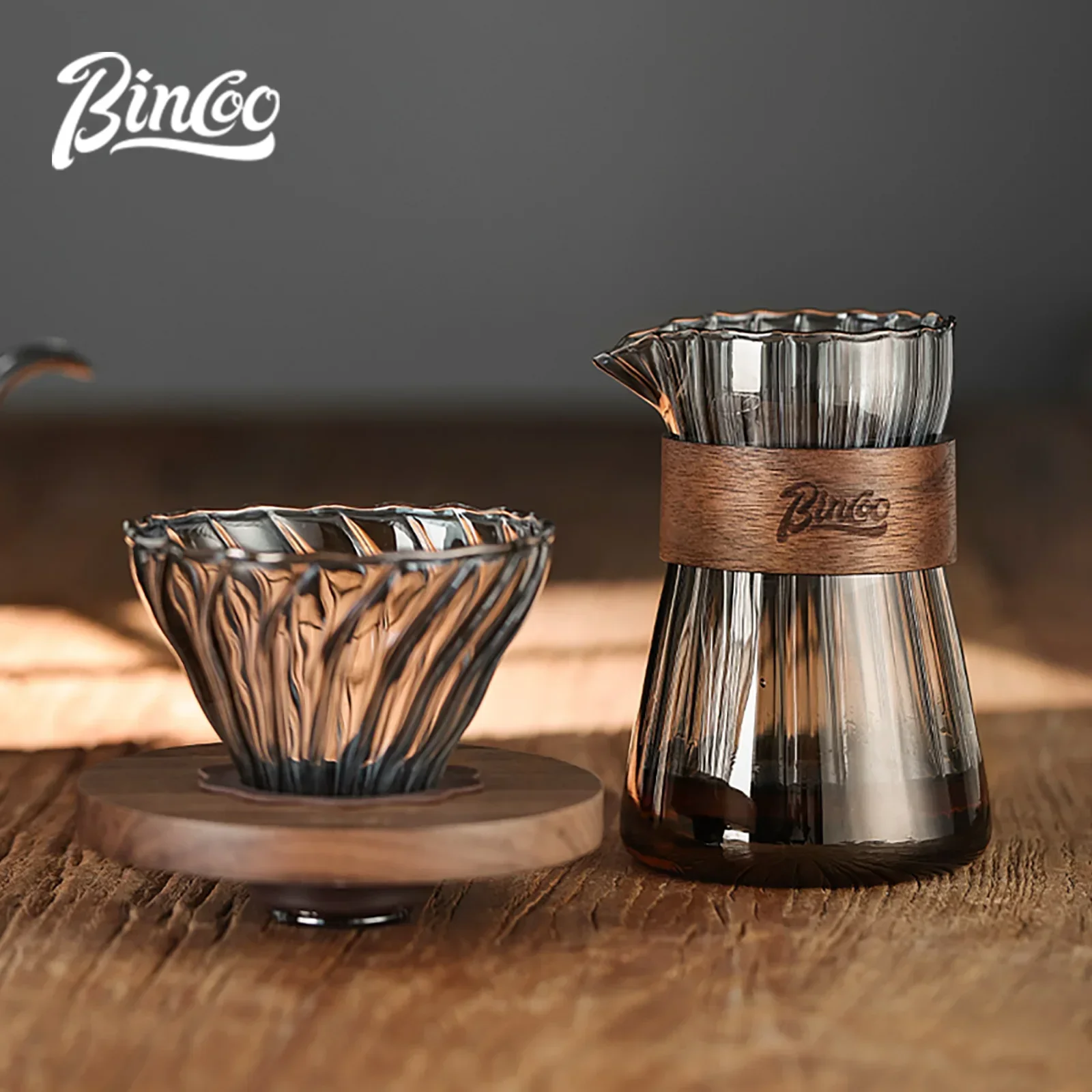 

Bincoo 500ml Coffee Share Pot Pour Over Coffee Dripper Set Glass Server V01 Funnel Drip Maker Brewed Cup Coffee Sharing Pots Set