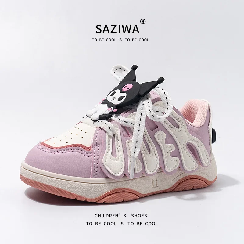 Girly Heart Kawaii Anime Casual Board Shoes Cute Kuromi Cartoon Children Spring Autumn Sports Sneakers Ins Gifts for Kids