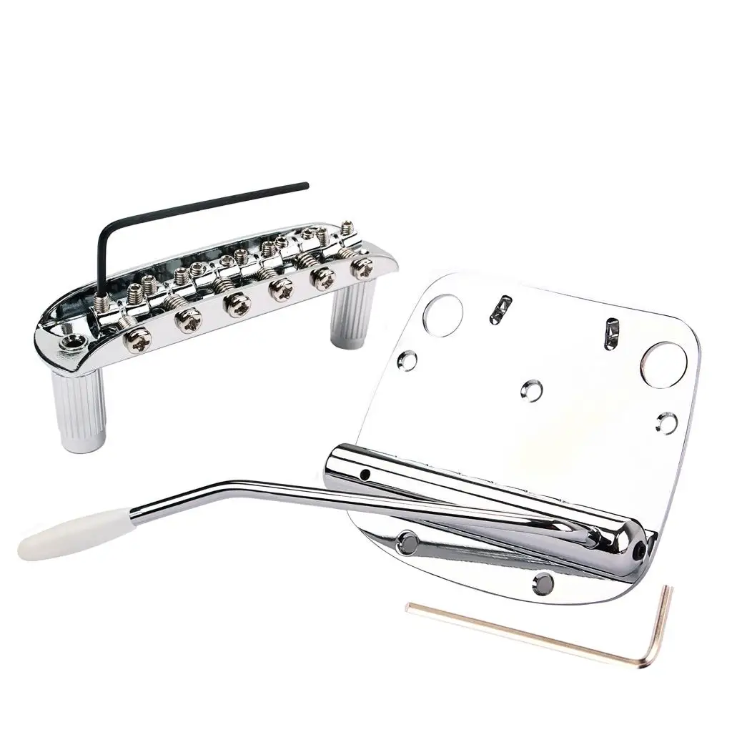 Exquisite 6 String Guitar Tremolo Bridge Tailpiece Set for Musical Instrument Guitar Replacement Parts Chrome