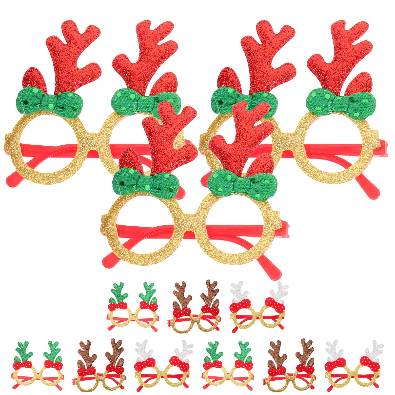 

12 PCS Elk Child Glasses Christmas Stocking Stuffers Fillers Reindeer Antler