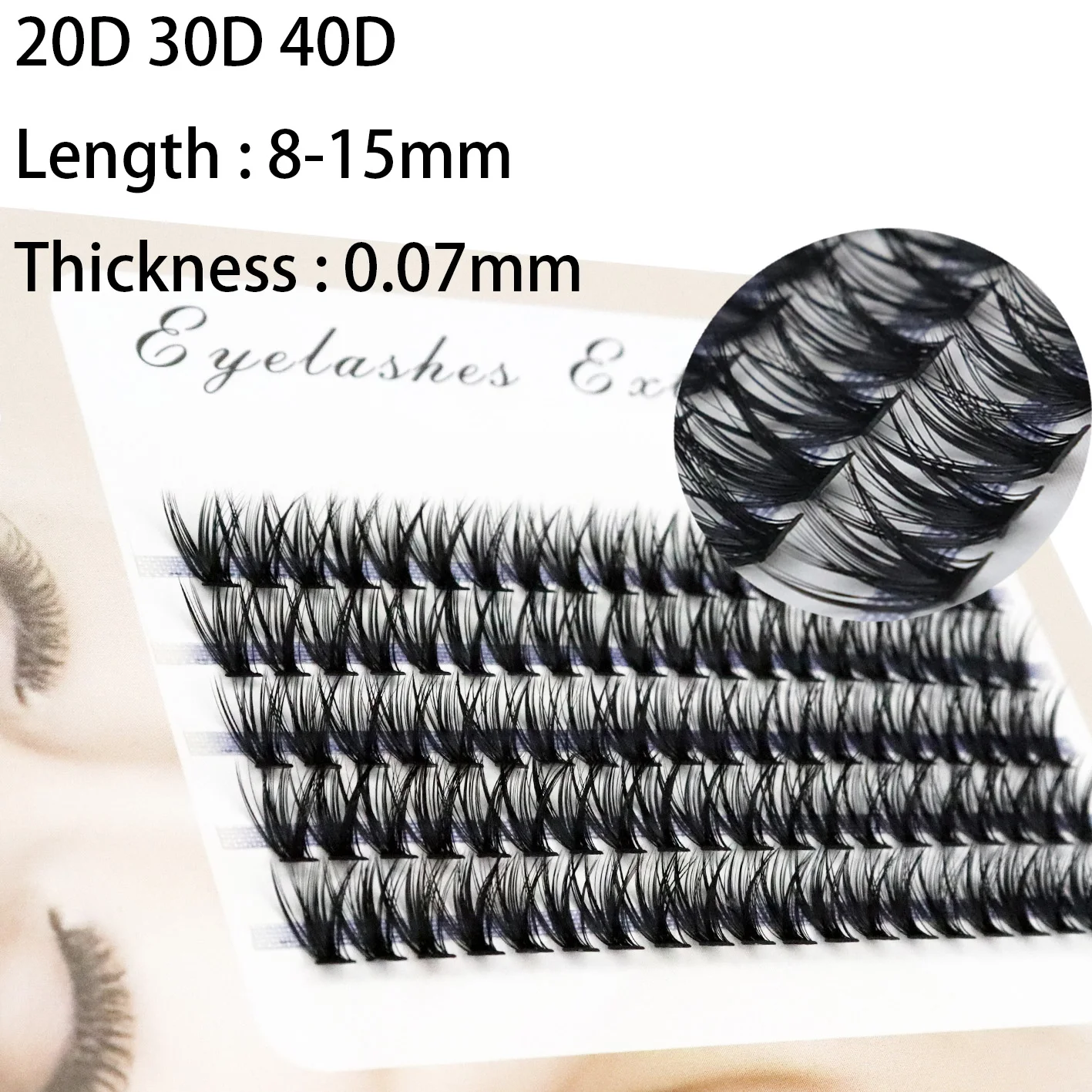 100Pcs Individual Eyelashes Professional Makeup Grafting False Eyelashes C/D volume eyelash extension individual lashes bunch