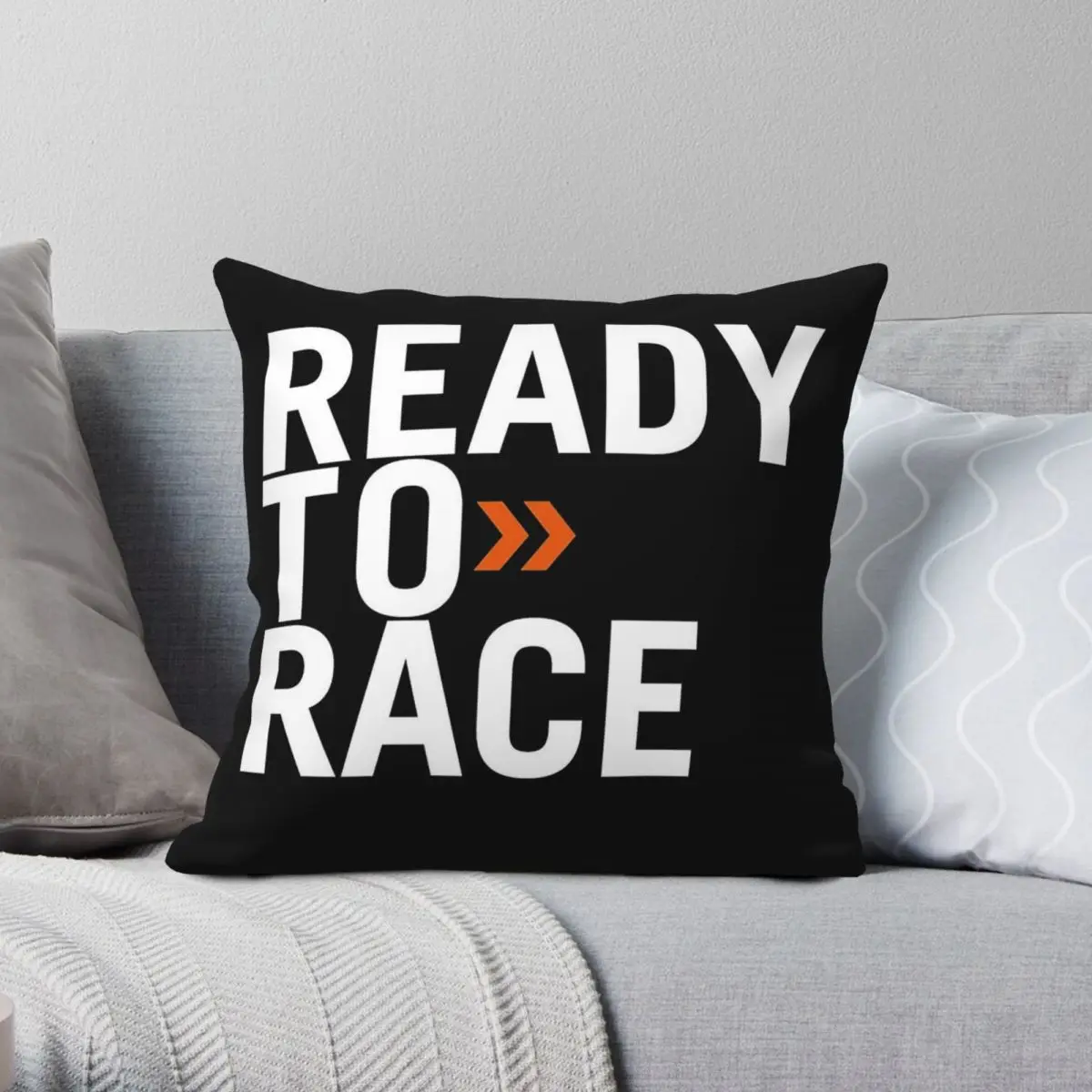 

Ready To Race Square Pillowcase Polyester Linen Velvet Pattern Zip Decor Throw Pillow Case Sofa Cushion Cover 18"