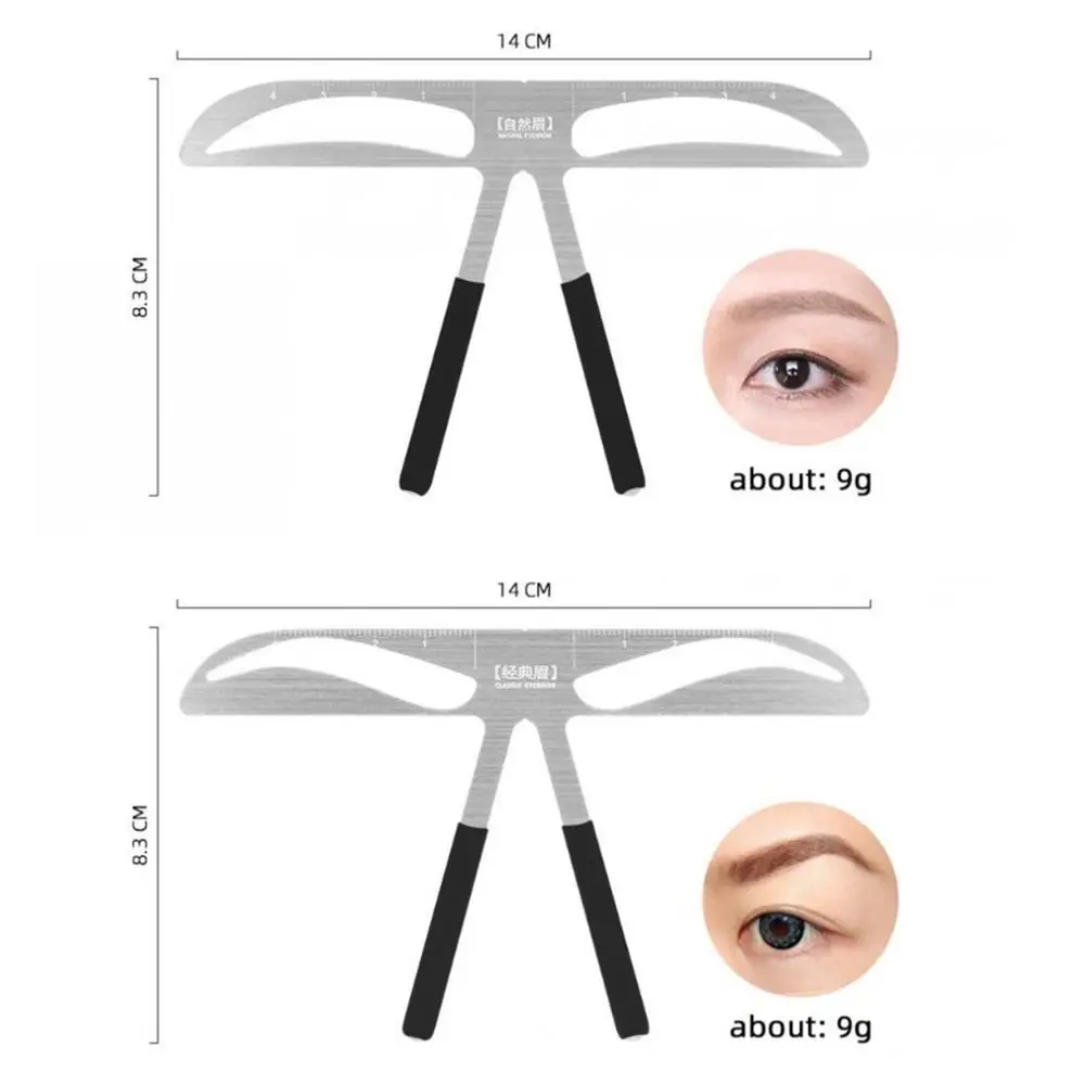 10 Styles Eyebrow Tattoo Ruler Reusable Balance Shaper Brow Drawing Guide Template Metal Accurate Microblading Eyebrow Stencil