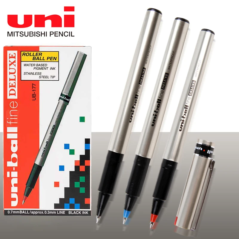 

12 Pcs/Box UNI Gel Pen UB-177 Straight Liquid Roller Ball Pen 0.7mm Smooth Waterproof Quick-drying Stationery Office Accessories