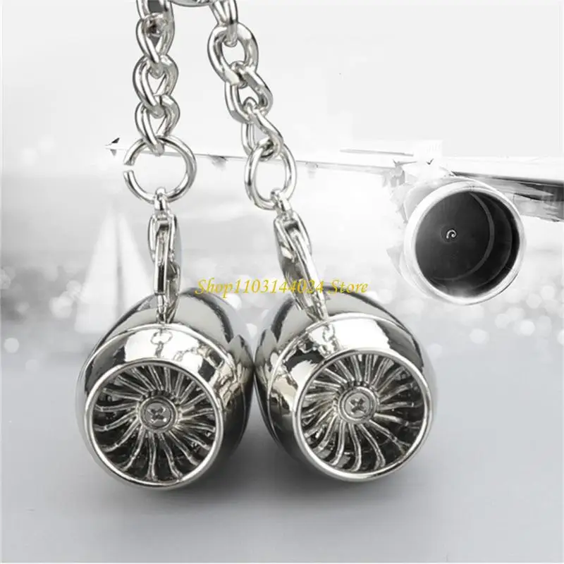 N5KE Mini Aircraft Engine Keychain Personality Charm for Key Ring Designer Souvenir