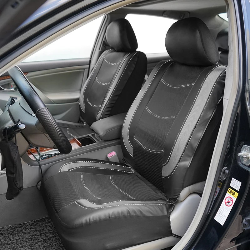 AUTO PLUS Car Seat Covers Artificial Leather With Bright PVC Sheet With 3 Zipper Car Accessories Interior Seat Cushion Protector