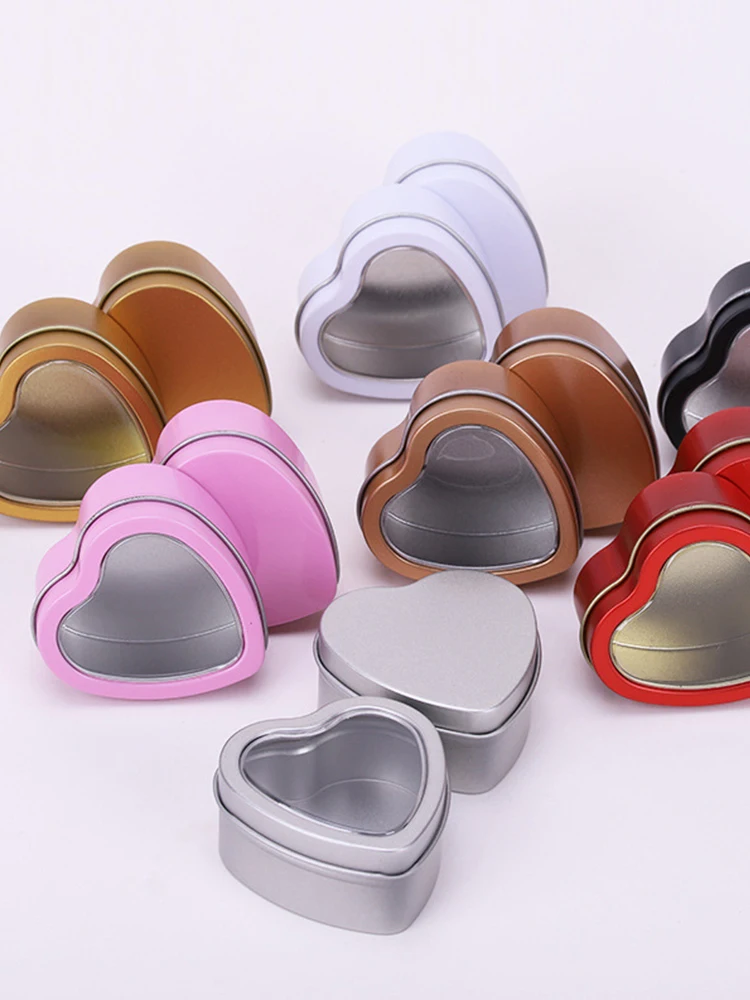 Cartoon Heart-shaped Tinplate Box Creative Mini Card Storage Box Packaging Tin Box Hairpin Jewelry Small Tin Box Decoration