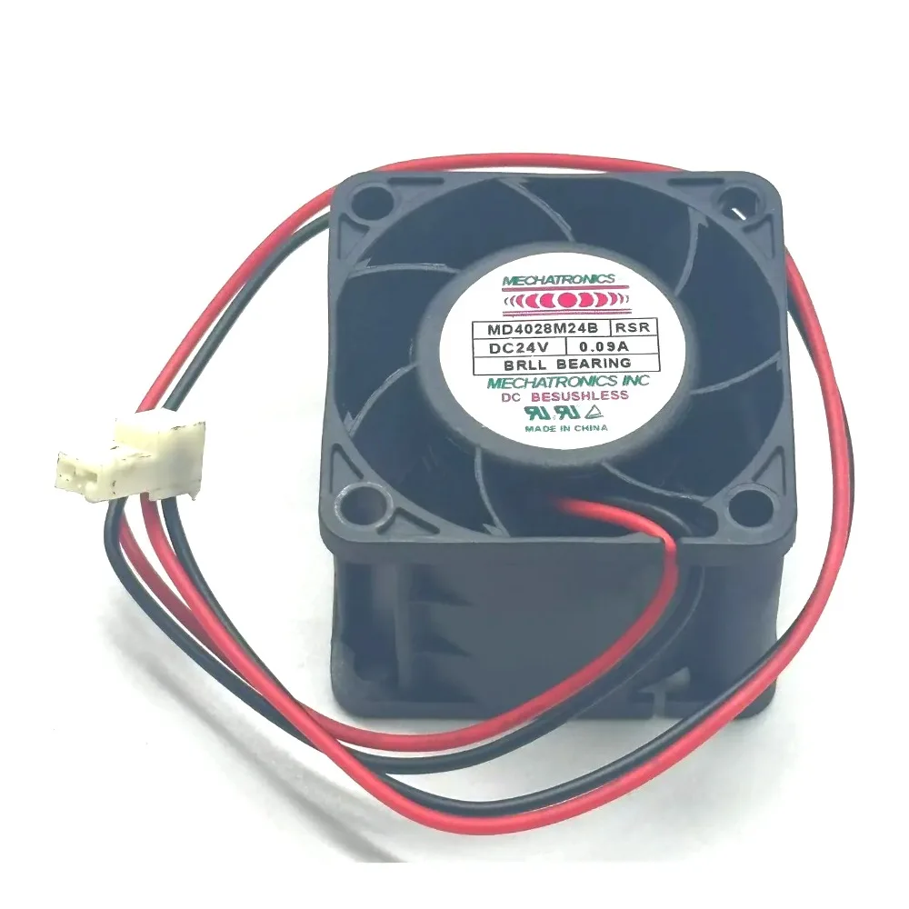 MECHATRONICS MD4028M24B RSR Server Cooling Fan DC 24V 0.09A 40X40X28mm 2-Wire Industrial Equipment Ventilation