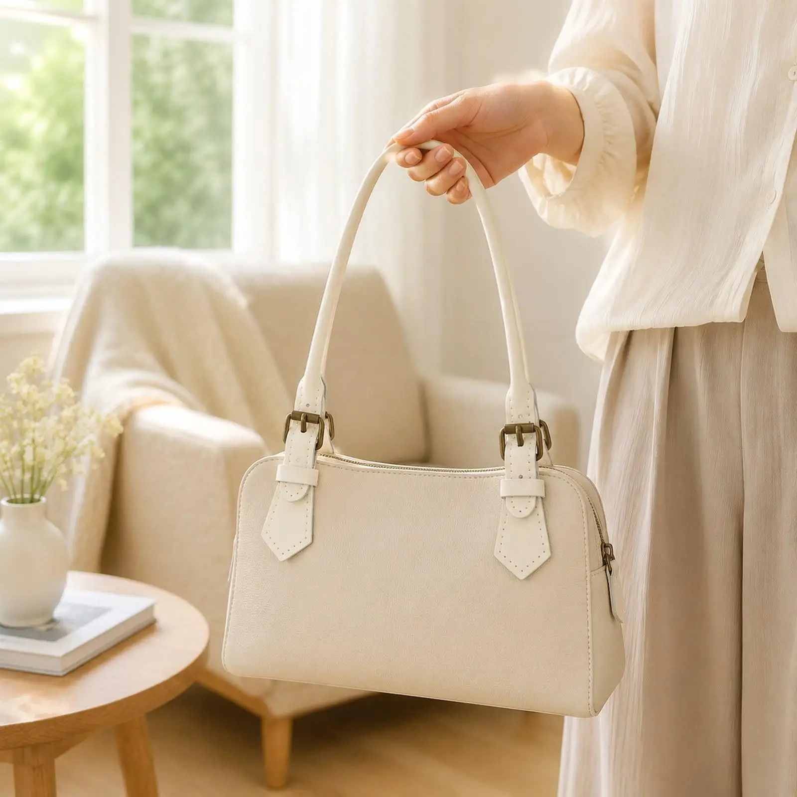 

Handbag Strap Replace Handmade Beach Bag PU Leather Bag Strap Handbag Handle for Clutches Women DIY Purse Making Wallet Handbag
