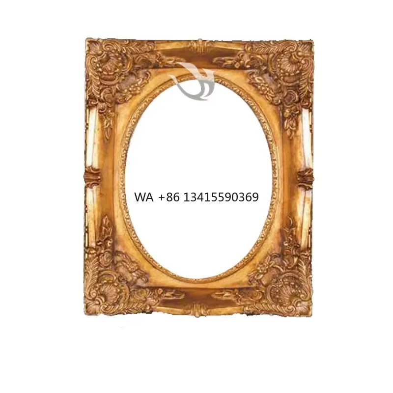

Wholesale Living Room Decoration Golden Resin Art Oil Painting Frame square Photo Frame