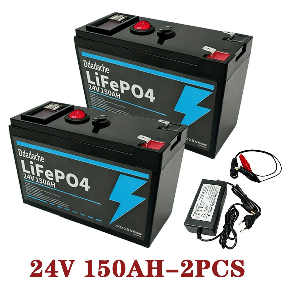 LiFePO4 24V 150Ah batterij met ingebouwde bescherming BMS, 4000+ cycli, geschikt voor zonne-energiesystemen ?   Kampeerauto's, boten