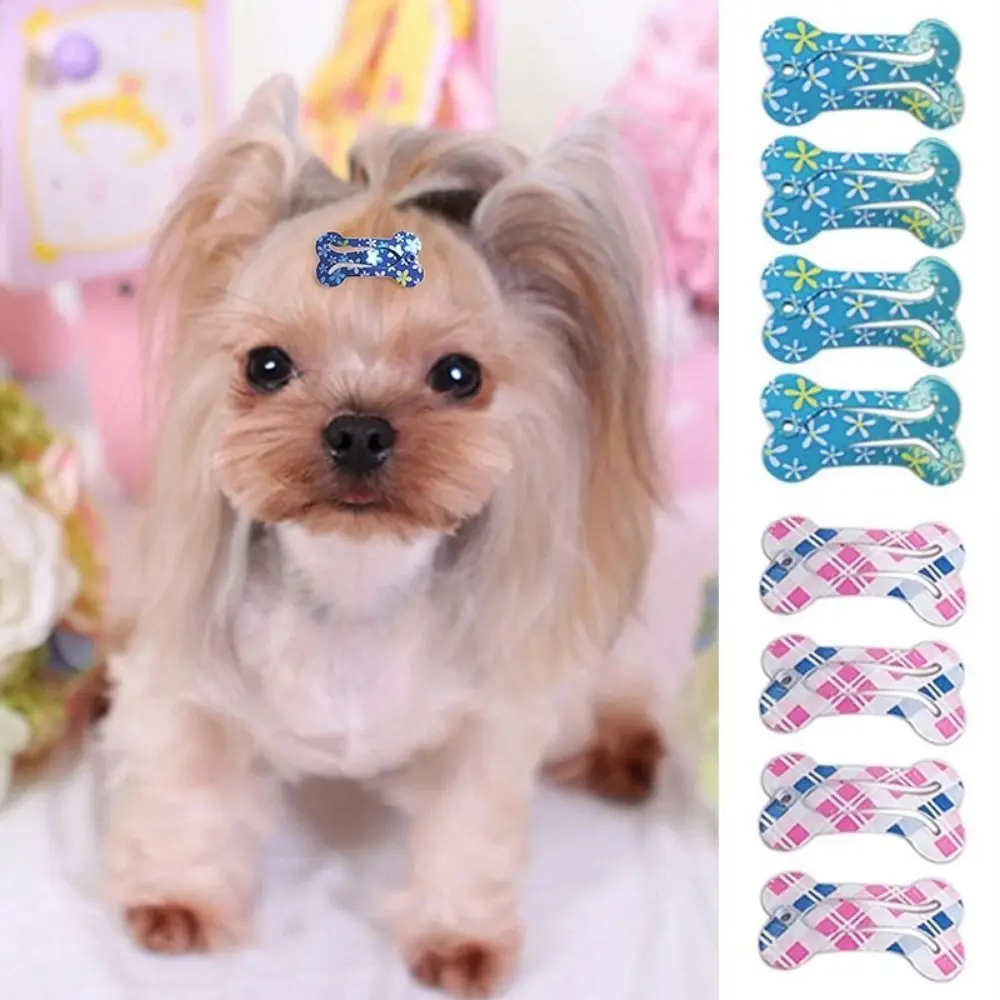 Universal 10pcs Cute Bone Shape Colorful Hair Clip Dog Hairpin Pet Headwear Pet Hair Accessories