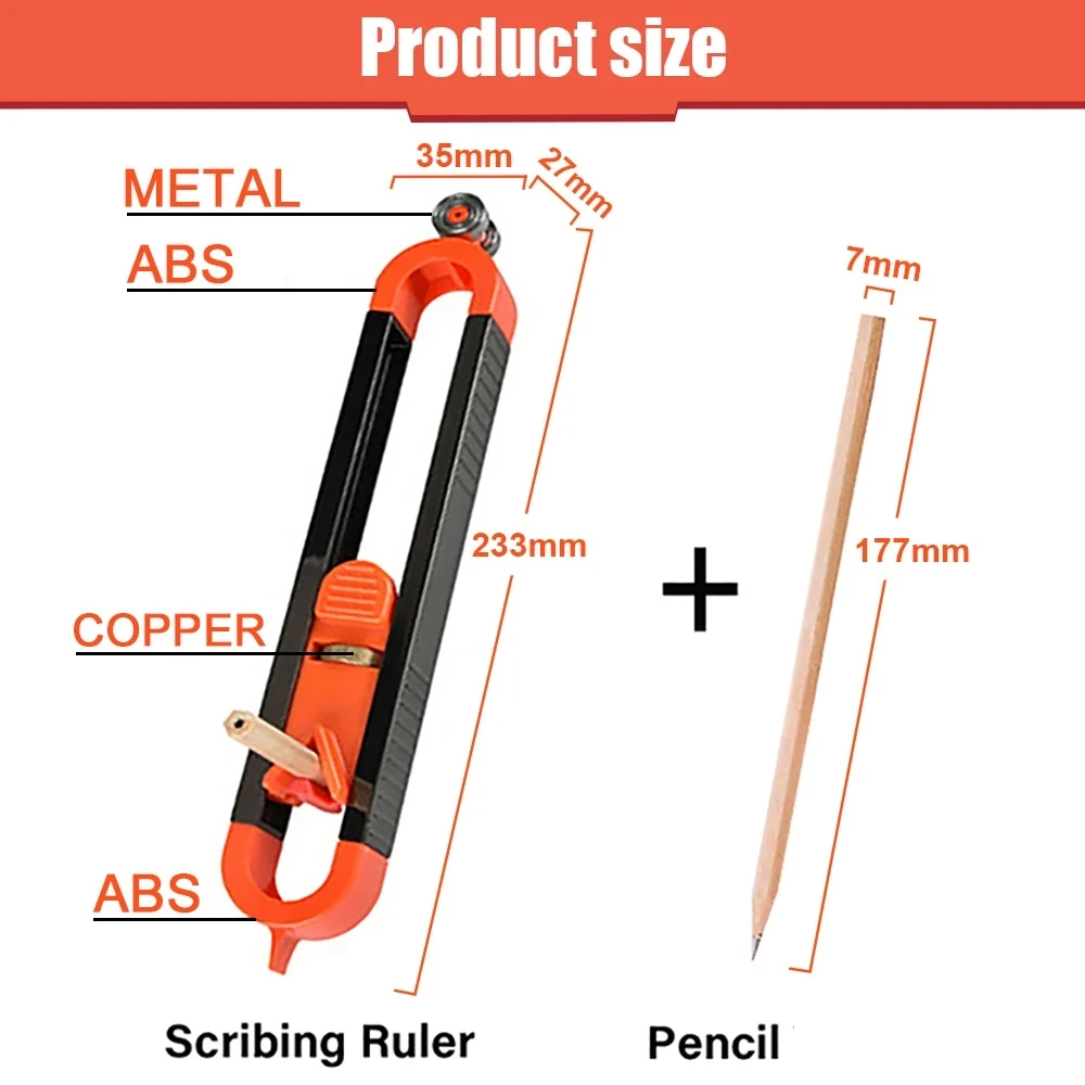 Novo Perfil Scribing Régua Contour Gauge com Bloqueio Ajustável Bloqueio Carpintaria Preciso Medidor de Medição Perfil Duplicador