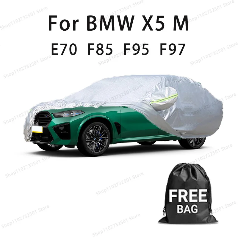 

For BMW X5 M E70 F85 F95 F97 Car Cover with Reflective Strip Dustproof UV Scratch-Resistant Sunscreen Protective cover