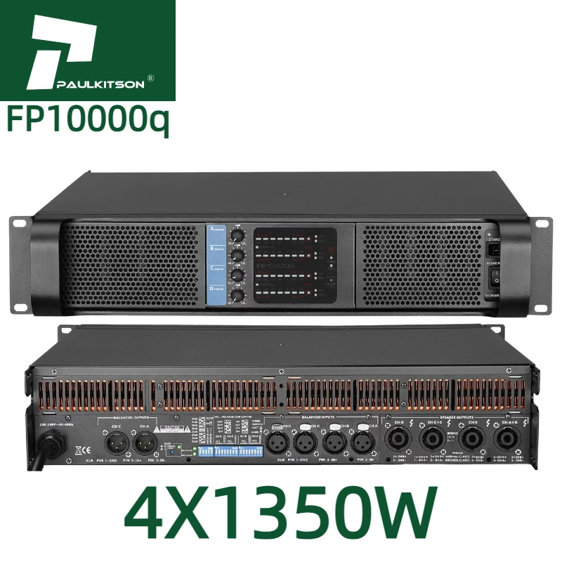 مضخم صوت Paulkitson FP10000q 4X1350W مضخم طاقة احترافي 4 قنوات 10000 وات مكبرات صوت مكبر كهربائي معدات صوت