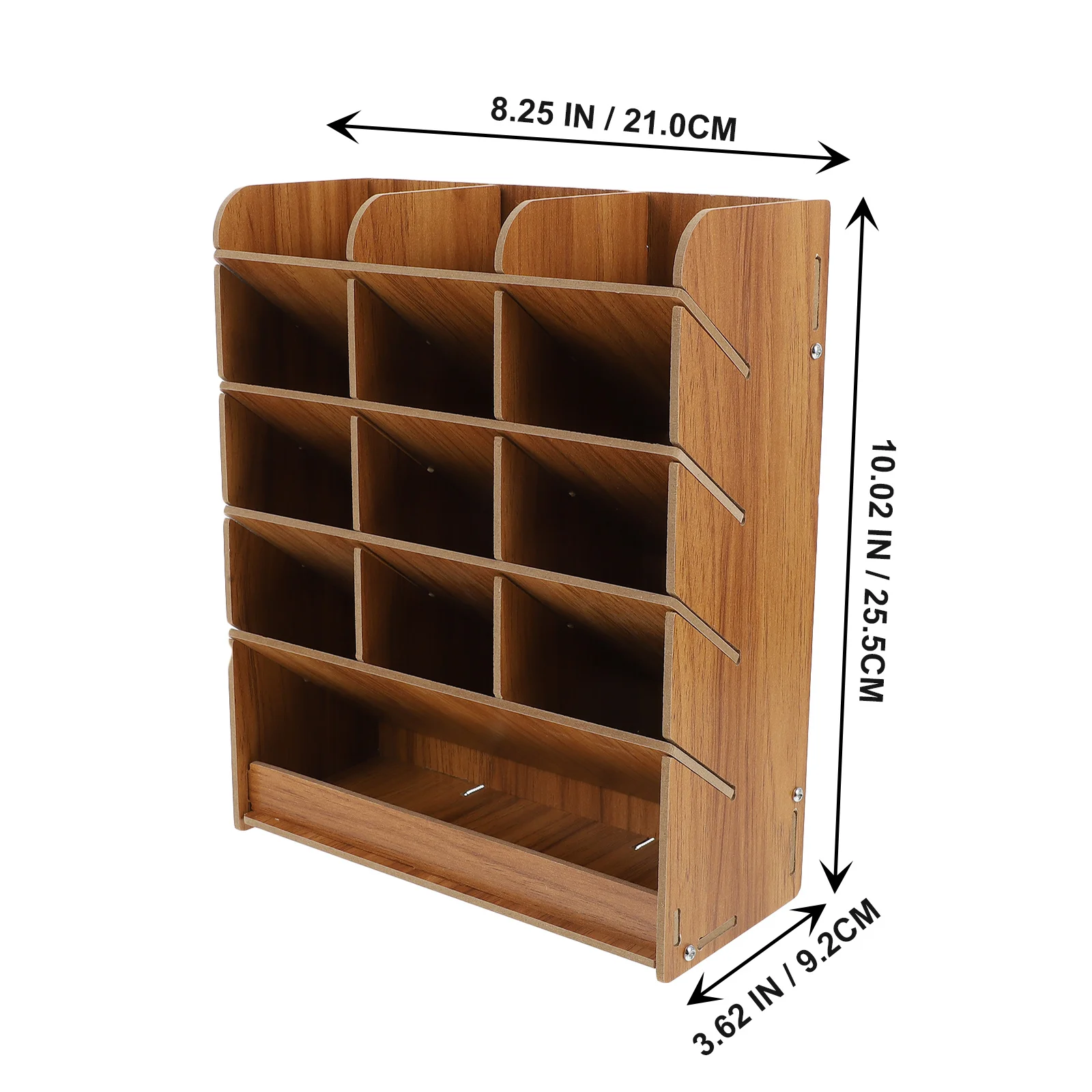 Wooden Pen Box with Multi-Grid Design Creative Stationery Storage Box for Desk Office Use Pencil Organizer Accessory