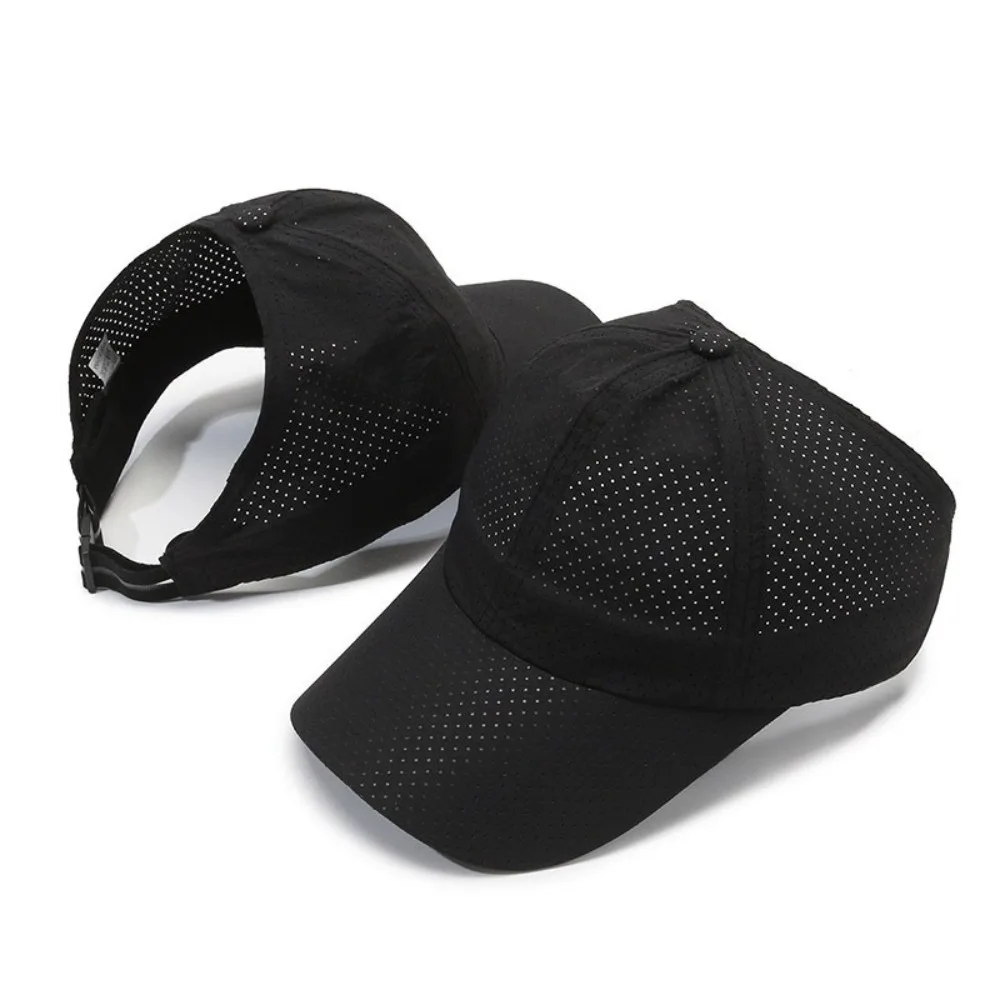 

New Solid Color Sun Cap Casual Adjustable Sport Hat Dry Quickly Breathable Visor Cap Outdoor Sports