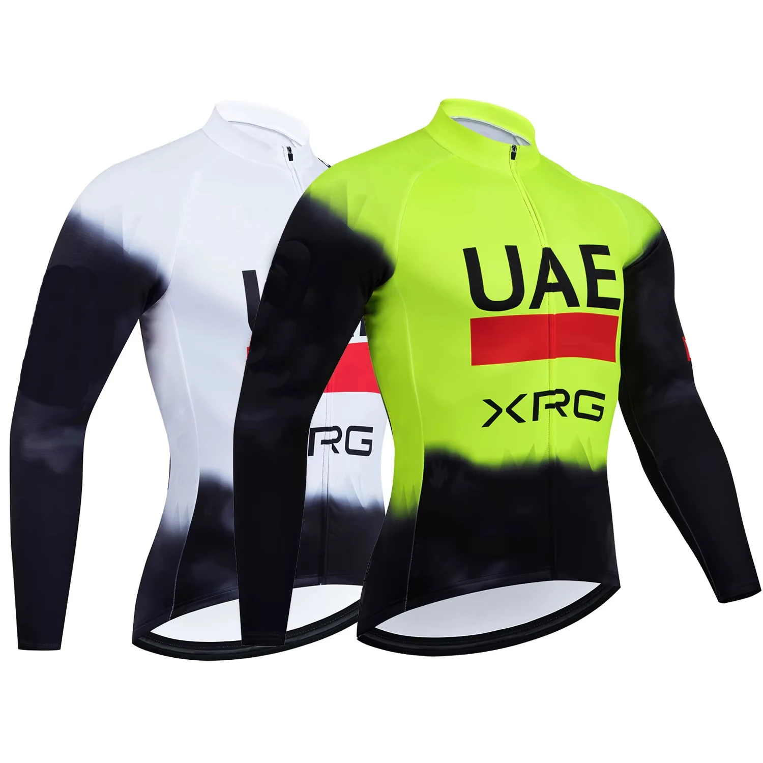 

Uae Team Велосипедный трикотаж Мужские зимние трикотажные изделия для шоссейного велосипеда с длинными рукавами на молнии с карманами