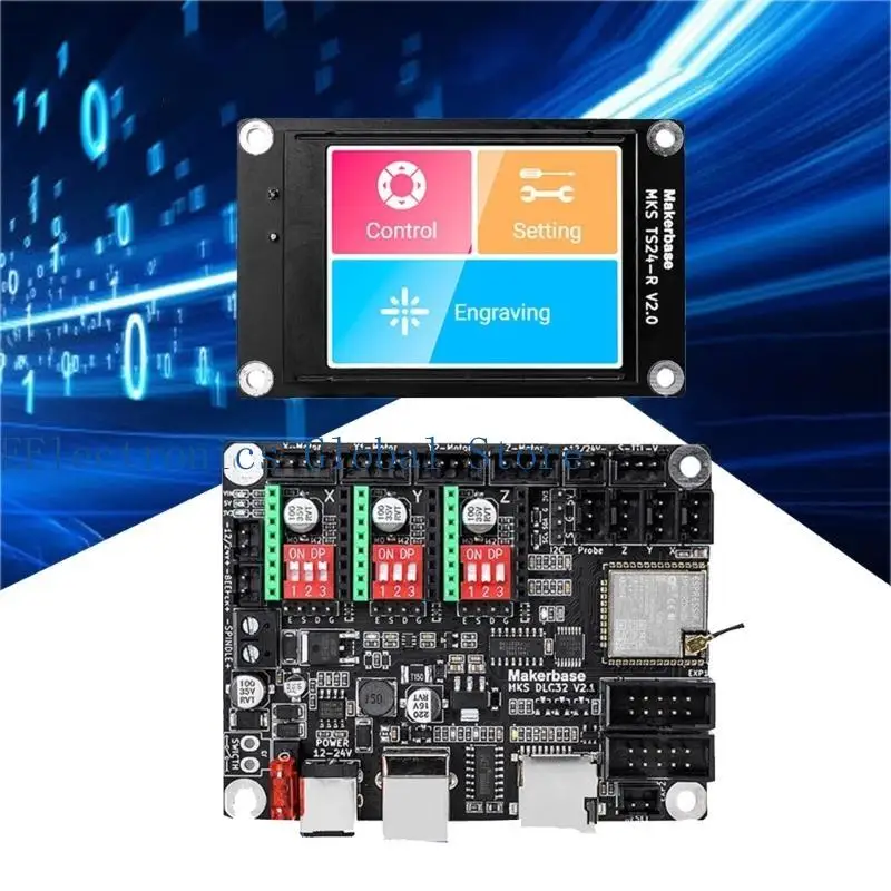 462B Engraver Mainboard Screen Kit MKS DLC32 V2.1 32bits GRBL Offline Wifi Control with DLC32 V2.1 Controller Case Enclosure
