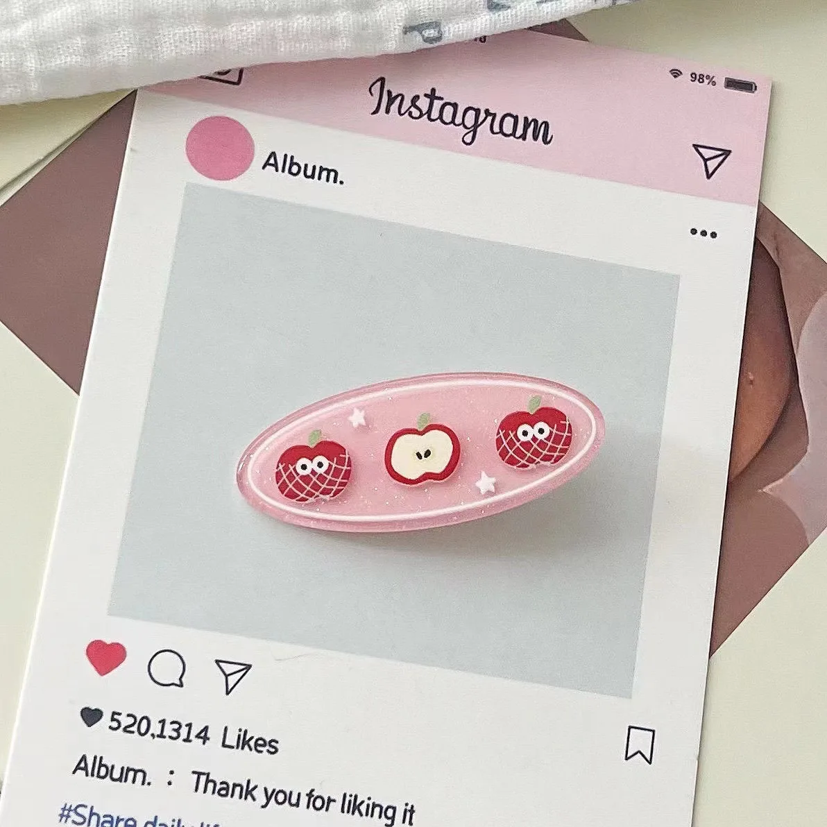 Pinces à cheveux en bec de canard, frange de pomme, fruits mignons, accessoires latéraux ovales pour filles japonaises et coréennes, Fragments de cheveux, 2 pièces