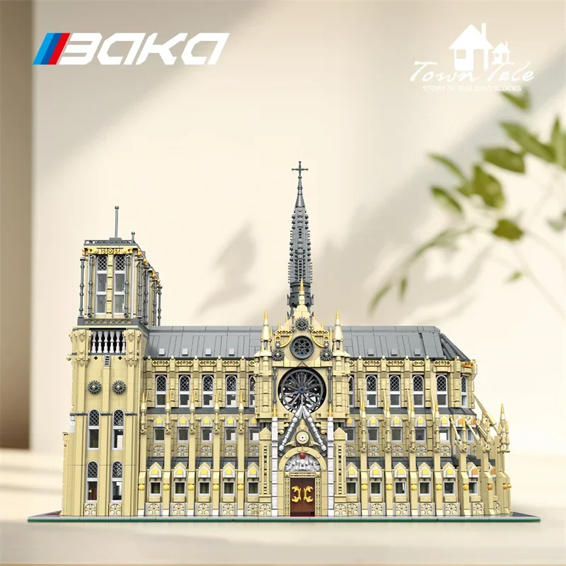 MOC Architecture European Notre-Dame Paris Model 33213 8225Pcs World Cathedral Modular Building Block Brick Children Toys Gifts