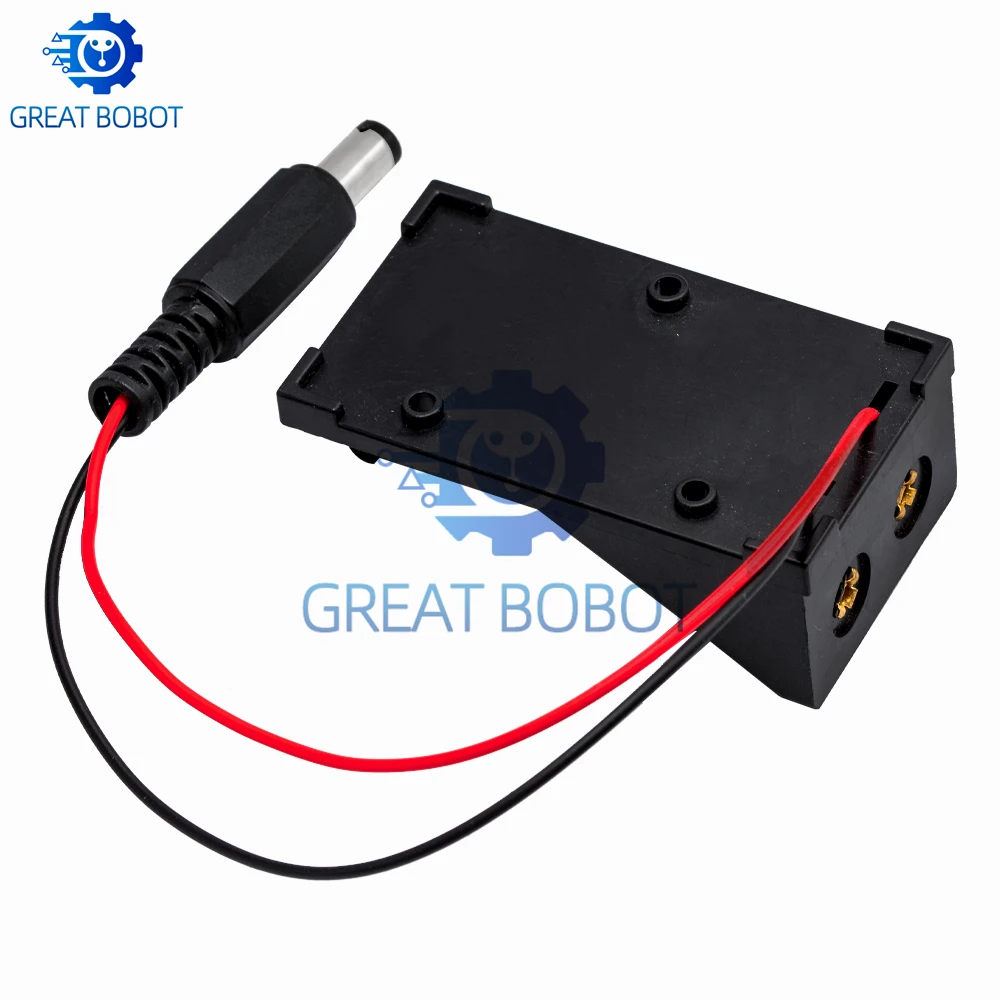 9V Battery Holder with 5.5×2.1mm Plug Wire Power Supply Case for Arduino DIY Electronic Project