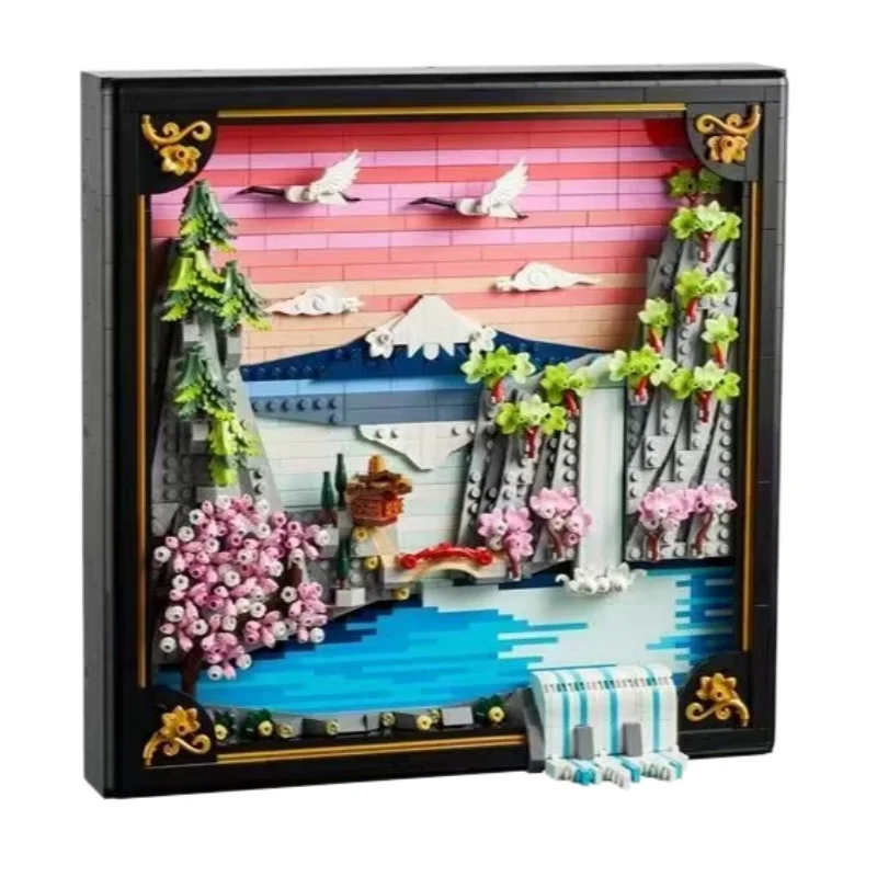 1892 Teile Kunst und Leben Japanische Kirschblüten-Landschaft Modellbausatz DIY Kreative Spielzeuge Dekoration Weihnachtsgeschenke