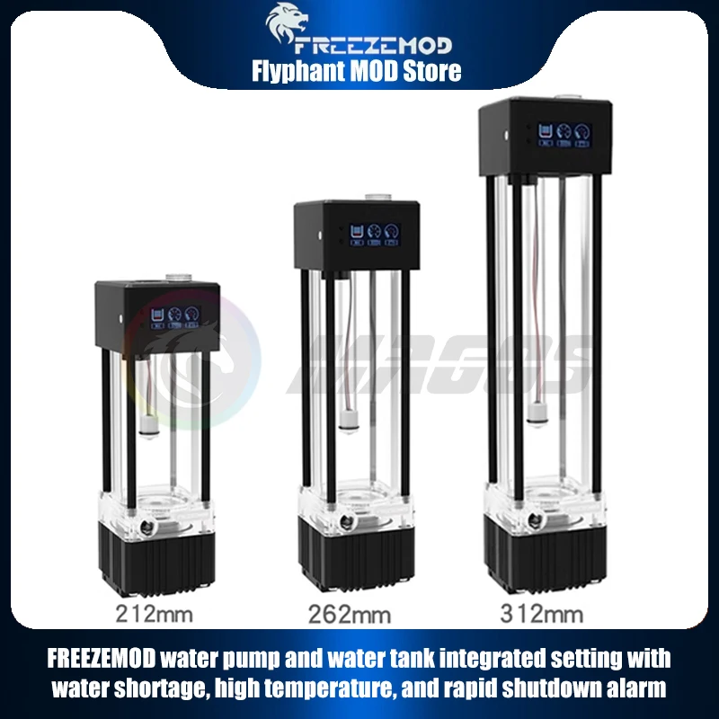 

FREEZEMOD PC Water Cooling Pump Reservoir 2 In 1 + Liquid Alarm Thermometer, Advanced Style 21cm 26cm 31cm PUB-EG6-ZNBJL