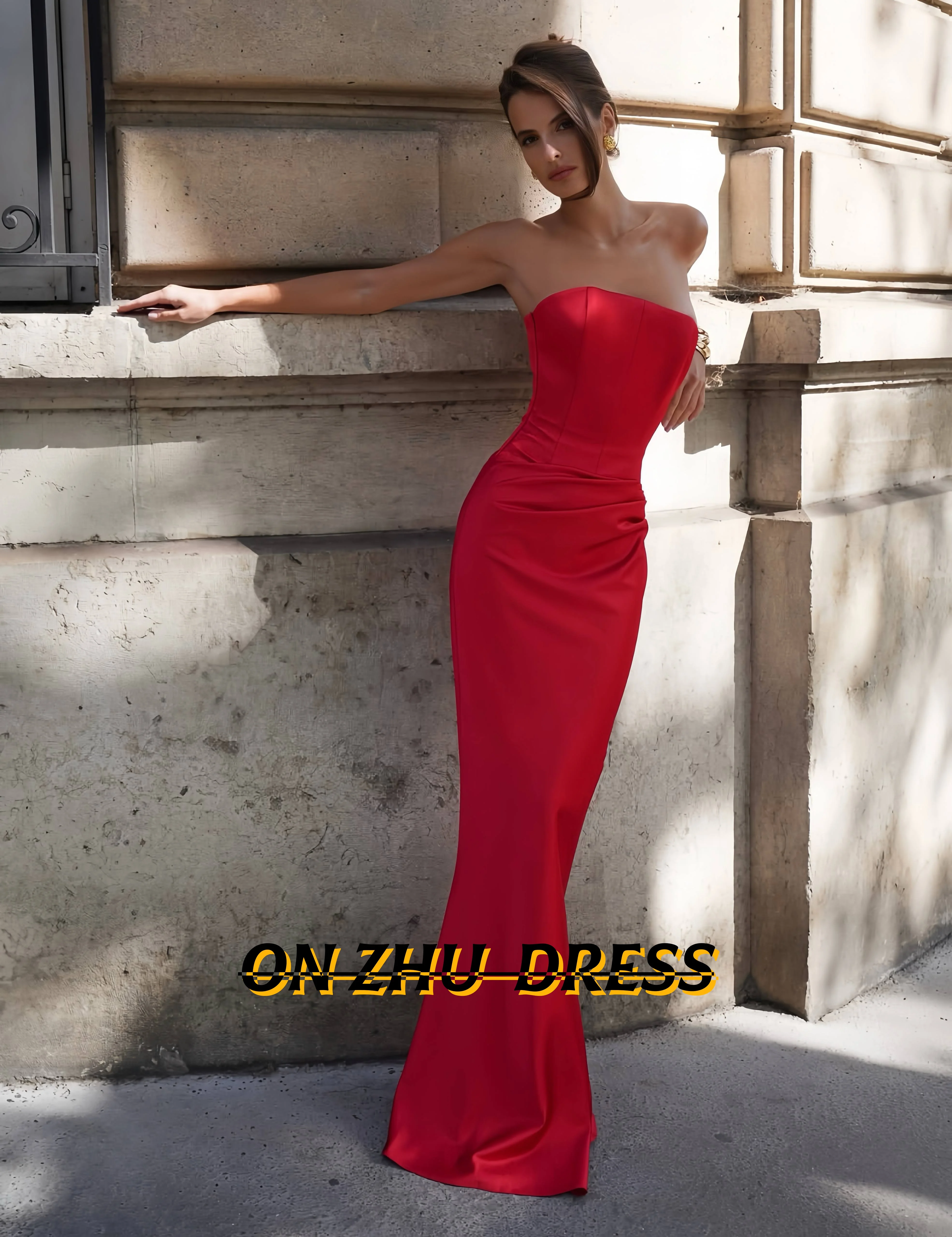 

Элегантные платья русалки без бретелек без рукавов по индивидуальному заказу для особых случаев - роскошные вечерние платья - свадебное платье