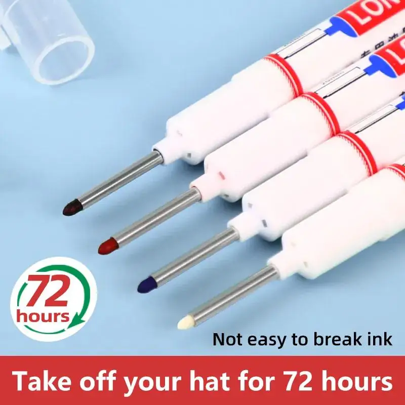 20mm Deep Hole Long Nib Head Markers For Metal Perforating Pen Blue Ink Waterproof Bathroom Woodworking Decoration Multi-Purpose