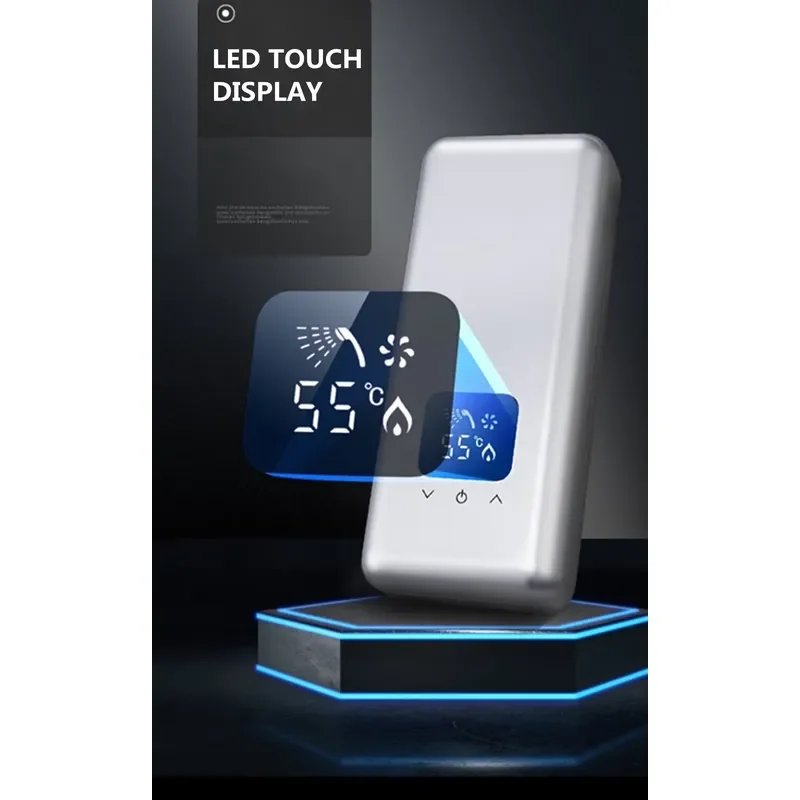 For Mini 5.5KW Tankless Electric Instant Water Heater for Bath Shower Whole House Bathroom with Digital Display