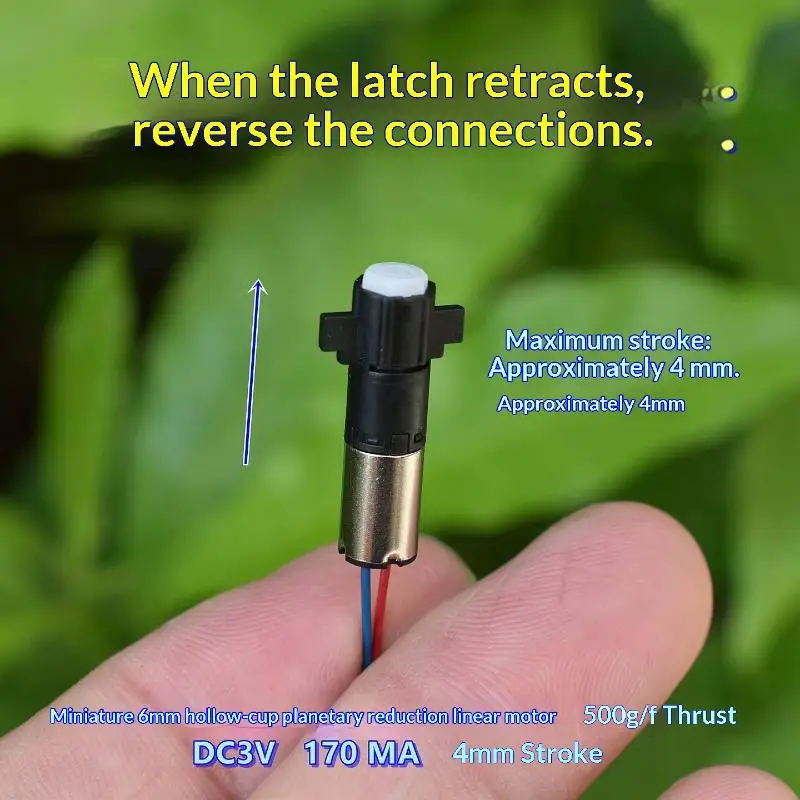 Stroke 4mm Tiny Linear Actuator DC 1.5V-3.7V 3V Mini 6mm Coreless Planetary Gear Motor 500g/f Thrust For Fingerprint Lock