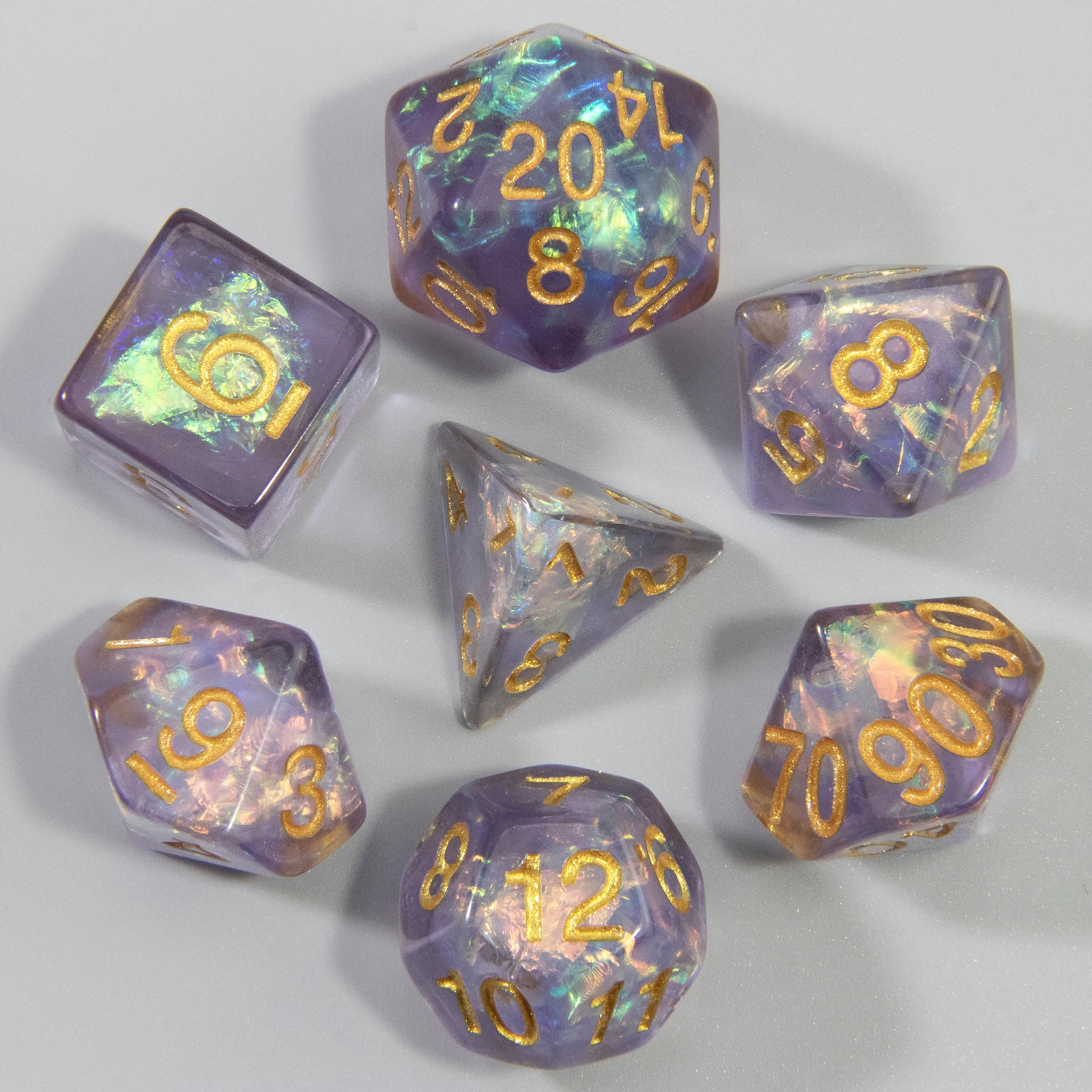 New Sequin Dice Set of D4 D6 D8 D10 D00 D12 D20 Game Dice for DND Board Game Accessories Lovers